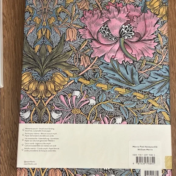 Morris Pink Honeysuckle Hardcover Journal - Picture 3 of 5